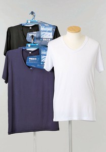 接触冷感 ベア天半V首Tシャツ 冷感インナー インナー Tシャツ　冷感  冷感Tシャツ