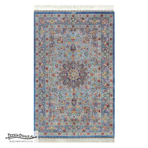 ペルシャ　絨毯　手織り　イラン　シルク　玄関マットL　78×121cm　C521_BL