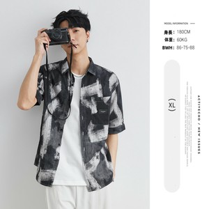 P21983トップス カジュアル 半袖 レトロ 中国風 ワイシャツ メンズ 男 2025春夏新作 薄い