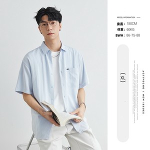 P21985トップス カジュアル 半袖 ファッション 韓国風 ワイシャツ メンズ 男 2025春夏新作 ゆるい