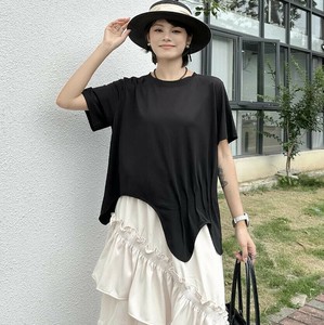 u28182トップス レディース シャツ Tシャツ プルオーバー 無地 2色 短袖 カジュアル  2025夏新作