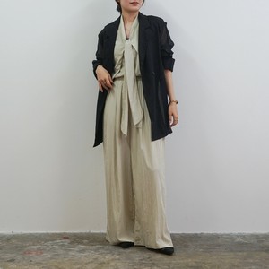 Button Shirt/Blouse Navy black Wide Pants [2025 NEW]
