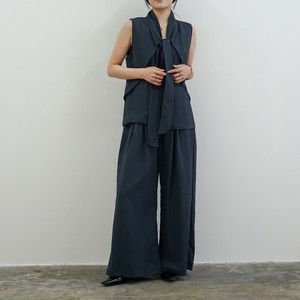 Button Shirt/Blouse Navy black Wide Pants [2025 NEW]