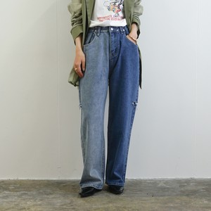 【2025年新作人気商品　7月中旬入荷 予約】配色DENIM (ブルー) サイズ調節可能　バイカラー　デニム