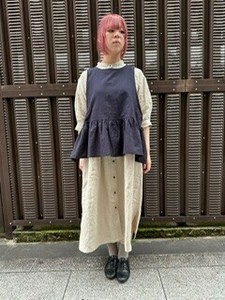 【2025　SS】日本製 綿麻横ひも結びベスト　No825065