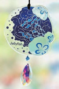 【2025春夏新作】【サンキャッチャー】【水族館】ガラスサンキャッチャー　クラゲ　16048