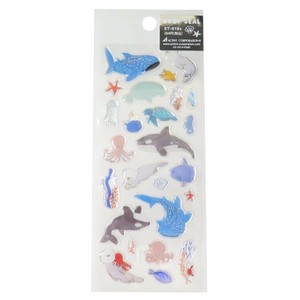 【シール】ももろ 夏柄ドロップシール 海の動物