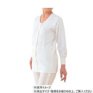神戸生絲　婦人キルト/前開き長袖(ホック式)L  BM2F   保温肌着　オフ白