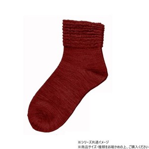 神戸生絲　コベス　婦人ゴムなしソックス (毛混)22-24cm  3111  エンジ