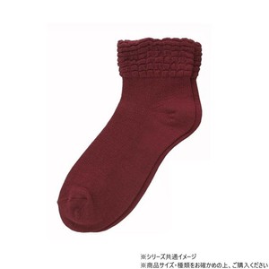 神戸生絲　コベス　婦人ゴムなしソックス (綿混)22-24cm  3222  エンジ