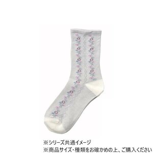 神戸生絲　婦人ゴムなし柄すべり止めソックス(タテ花)22-24cm  3338  オフホワイト