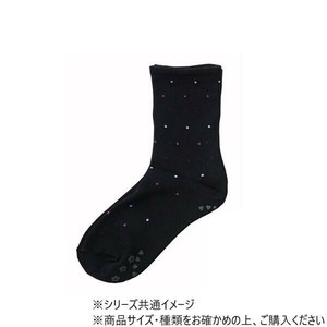 神戸生絲　婦人ゴムなし柄すべり止めソックス(ドット)22-24cm  3336  ブラック