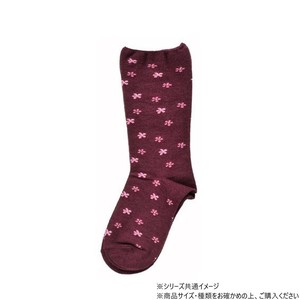 神戸生絲　コベス　婦人柄しめつけません毛混ソックス22-25cm  3902  エンジ