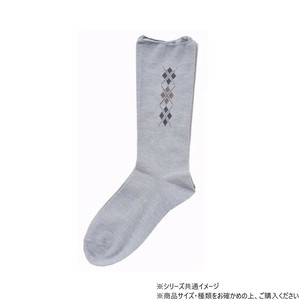 神戸生絲　コベス　紳士柄しめつけません綿混ソックス24-27cm  5952  グレー