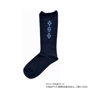 神戸生絲　コベス　紳士柄しめつけません綿混ソックス24-27cm  5952  ネイビー