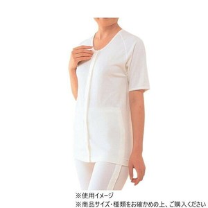 神戸生絲　TioTio/婦人前開き3分袖(マジック式)M  TT51  ワンタッチ肌着　オフ白
