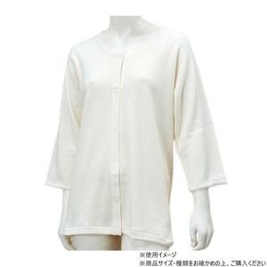 神戸生絲　コベス　婦人厚手のびのびワンタッチ肌着7分袖M-L  BM6F  オフホワイト