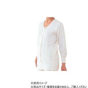 神戸生絲 婦人キルト前開き長袖(マジック付) M BM2 オフホワイト