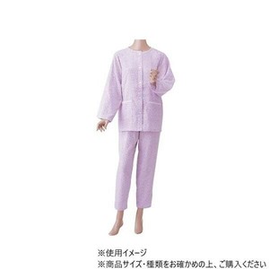 神戸生絲　婦人楽らくガーゼパジャマ(春夏用・長袖)S  No.901  パープル  花柄