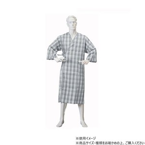 神戸生絲　コベス　紳士カラー湯上り(付袖)L  No.41  グレー