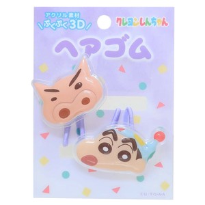 【ヘアアクセサリー】クレヨンしんちゃん 立体アクリルヘアゴム2P 2本セット パープル