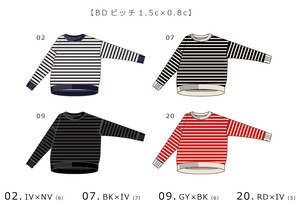 【11月入荷予定】【2025秋冬】CVC 裏起毛ボーダー柄バックジップアッププルオーバー