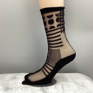 短袜 黑 女士 袜子 透视