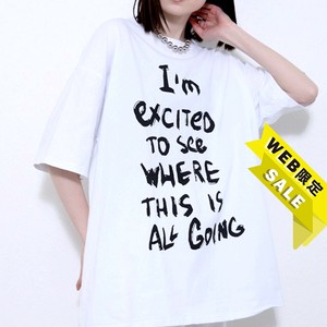 【SALE】英字プリントTシャツ トップスカットソー オーバーサイズ　2025新作ss春夏　（195033）