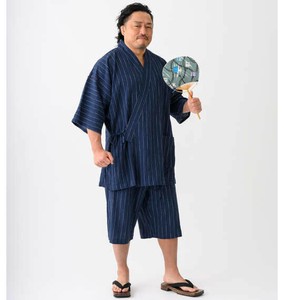 MC.S.P ビッグサイズ 綿麻しじら甚平 ネイビー