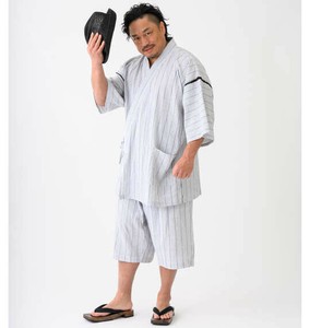 MC.S.P ビッグサイズ 綿麻しじら甚平 ホワイト