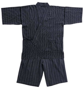 MC.S.P ビッグサイズ 綿麻しじら甚平 ブラック