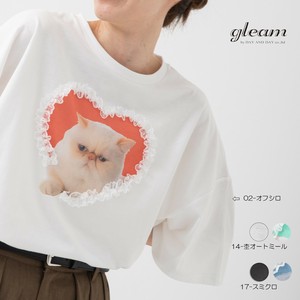 T 恤/上衣 天竺棉 蕾丝设计 宽松T-Shirt 印花 春夏