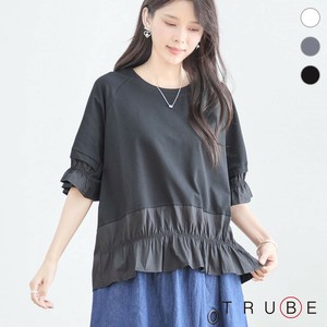 【2025新作】【L〜LL】フリル切替デザイントップス(N12-762)(7号店)FM7