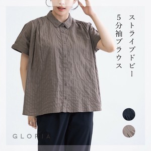 衬衫 竖纹 衬衫 5分袖 春夏