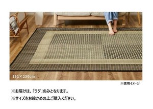 国産い草ラグ(裏貼り) 栄山 約191×250cm BK 81931311