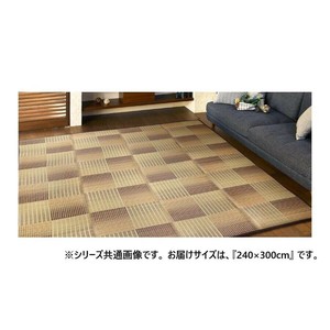 ふっくらい草ラグ(裏貼り) クレパス 約240×300cm BE 81909104