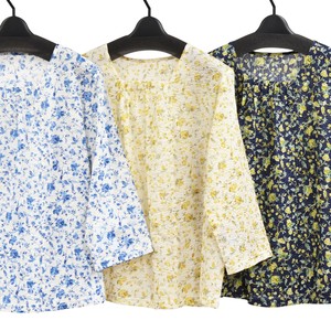 Button Shirt/Blouse Floral Pattern Made in Japan