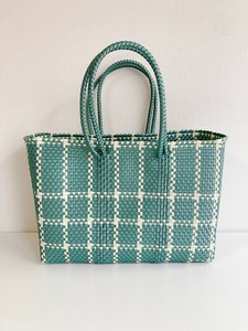 ※【予約】手編みのメルカドバッグ 横長（M）-D