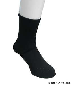 喜多 防寒　ミドル　インナーソックス　滑り止め付 L(25.5〜26.5cm) ブラック No9860