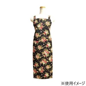 アクロスシーズ ローズ柄エプロン肩さげ NFY-004BK
