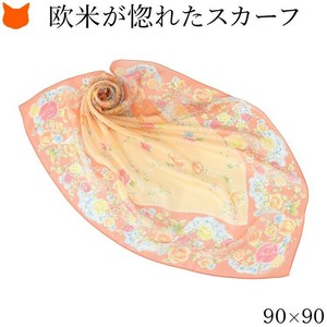 丝巾 花 女士 花朵 薄纱 日本制造