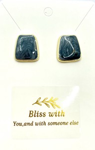インディゴマーブル スクエアピアス［ブルー］