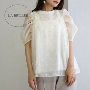【LA BRILLER】2025新作　ドット柄シアートップス　※即納