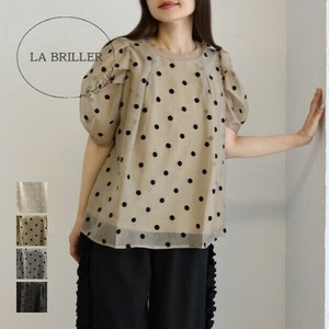 【LA BRILLER】2025新作　ドット柄シアートップス　※即納