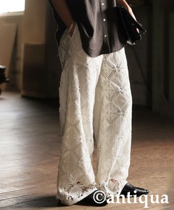 [antiqua] Cropped Pant Ladies fashion 100% Cotton
