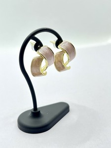 ツイストマーブルピアス［ピンク × オレンジベージュ × ゴールド］