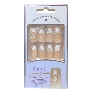 【コスメ雑貨】ネイルチップロングスクエアタイプ WHITE FRENCH