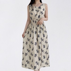 【ワンピース・ドレス】パターン　スモック　フレア　ロング丈　ワンピース　Pattern onepiece