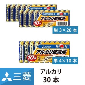 【電池・乾電池・アルカリ乾電池】単3形 単4形 単3x20本 単4x10本 合計30本 セット 三菱電機