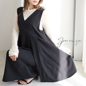 【再入荷】2WAYボックスプリーツワンピース　ゆったりサイズ